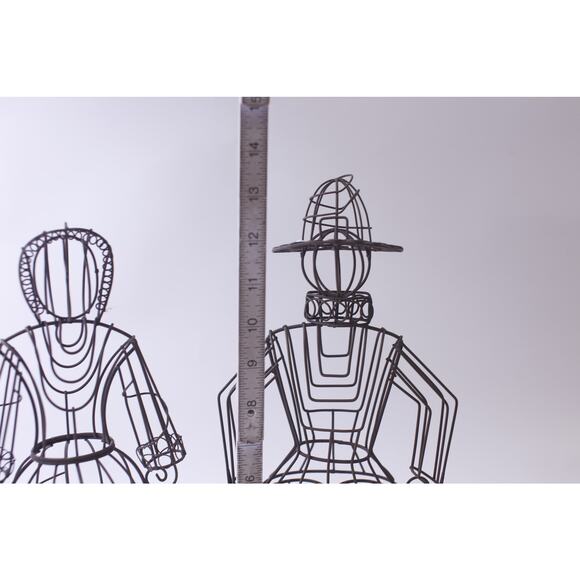 Pilgrims, Wire Sculptures, Man and Woman, Thanksgiving, Decor, ~ 250516-WH 256 - Picture 3 of 3